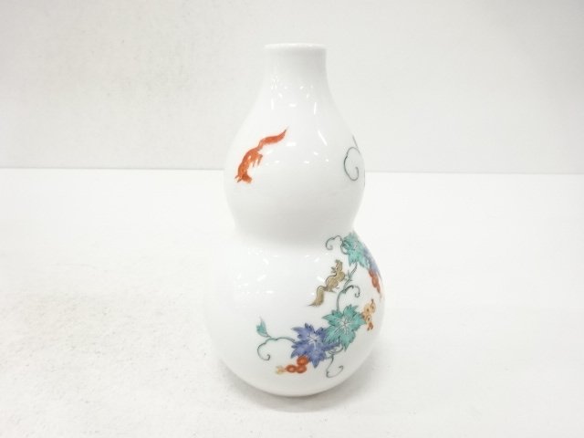  人間国宝　十四代　酒井田柿右衛門造　錦　葡萄文　花瓶